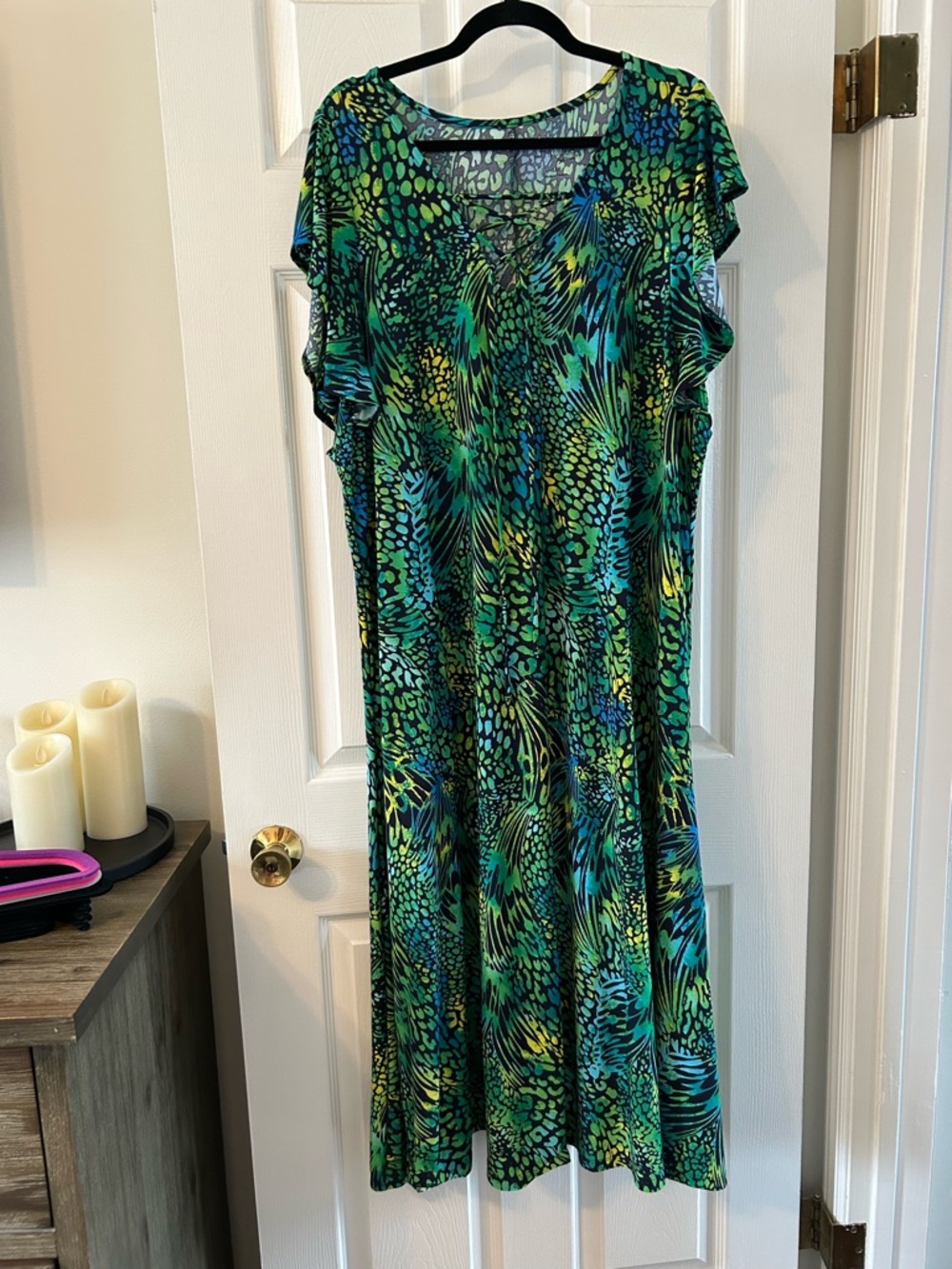 Attitudes by Renee Green and Black Abstract Animal Print Dress